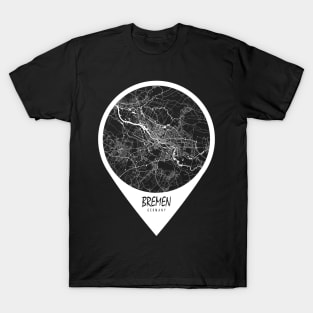 Bremen, Germany City Map - Travel Pin T-Shirt